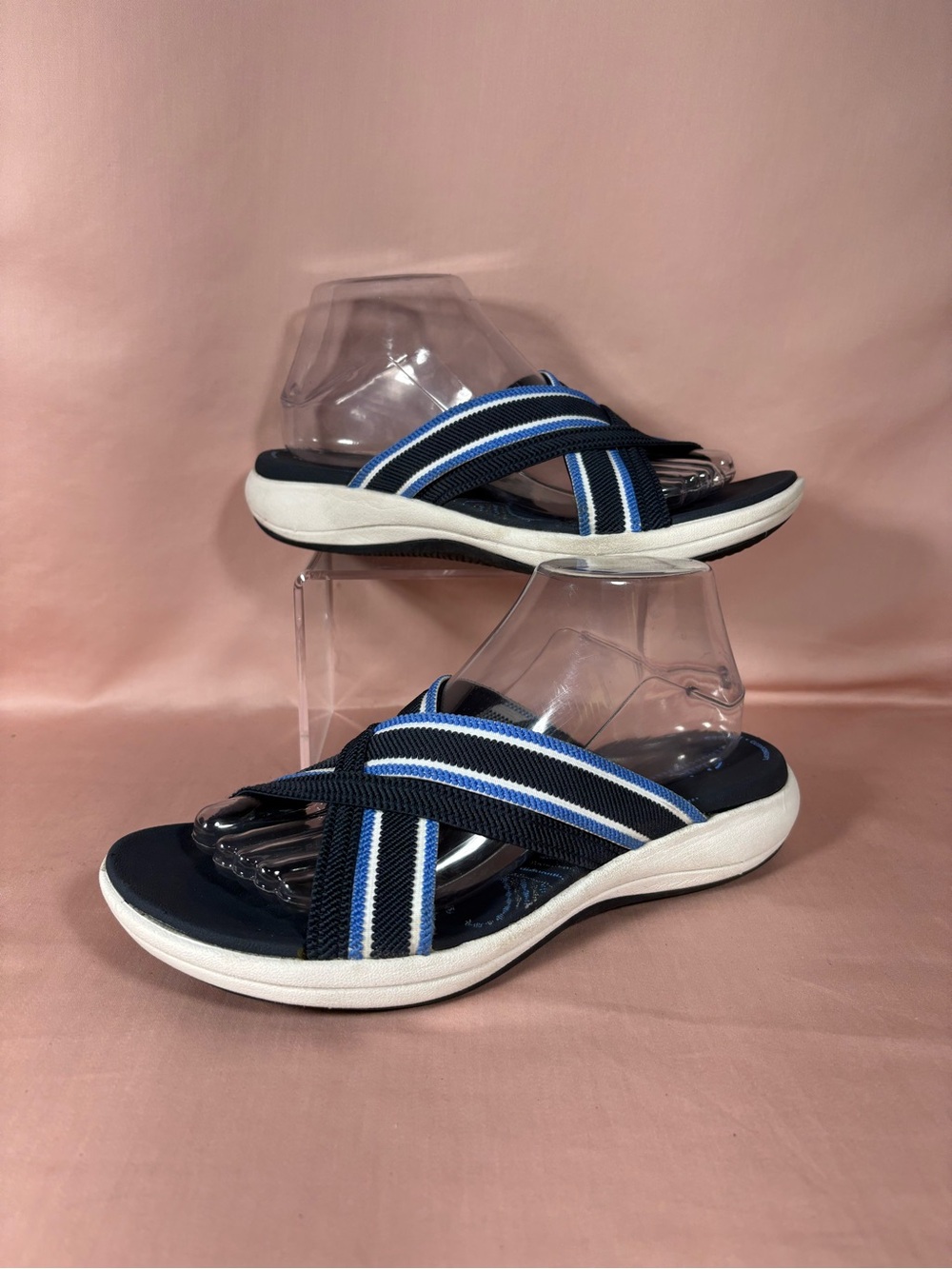 Clarks Cloudsteppers Mira Isle Women's Casual Navy Blue Sandals Size 9 M